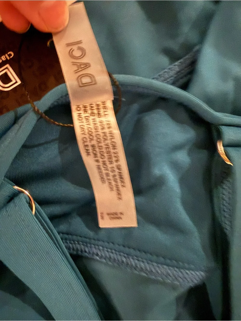 DACI Teal High Neck Cross Back Bikini Top NWT, Size XL